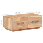 Mesa de centro de madera maciza reciclada 90x50x35 cm