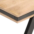 Mesa de centro madera maciza de mango 114x65x40 cm