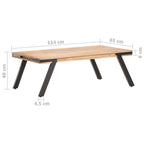 Mesa de centro madera maciza de mango 114x65x40 cm