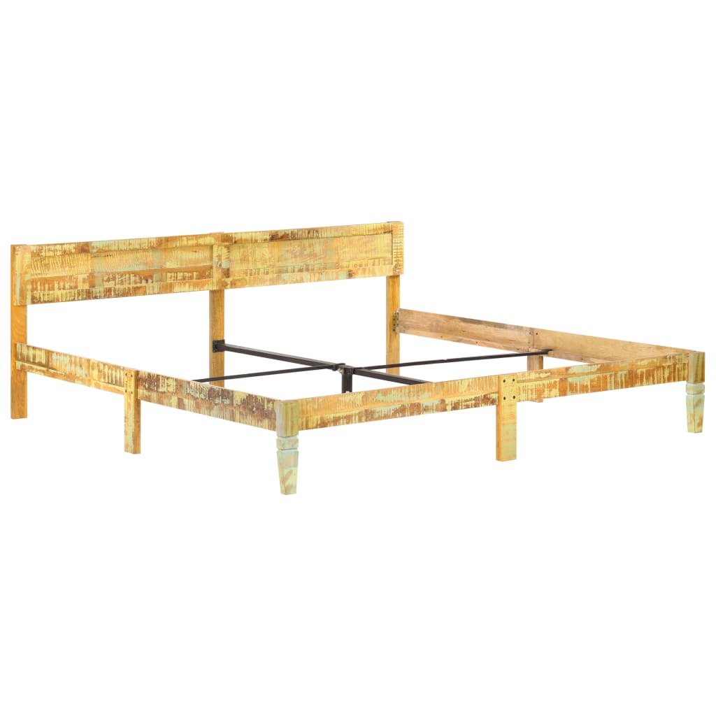 Estructura cama sin colchón madera maciza reciclada 200x200 cm