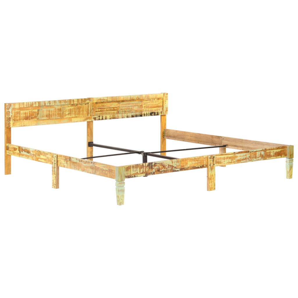 Estructura cama sin colchón madera maciza reciclada 200x200 cm