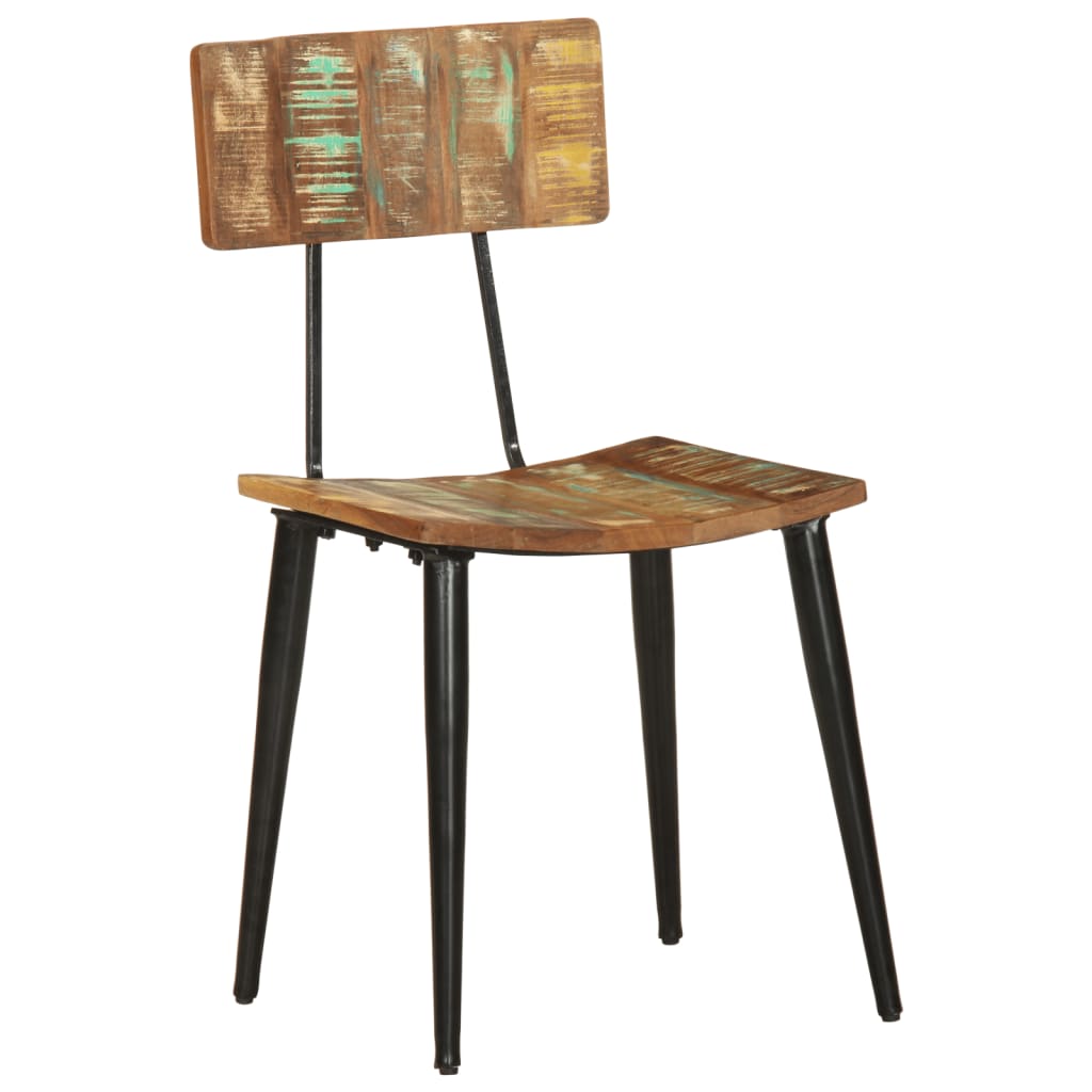 Sillas de comedor 2 unidades madera maciza reciclada
