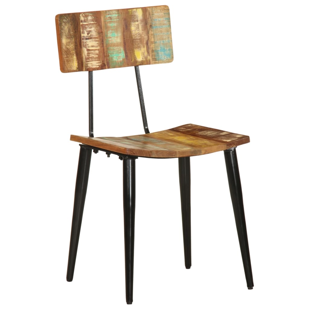 Sillas de comedor 2 unidades madera maciza reciclada