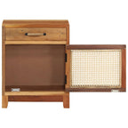 Mesita de noche de madera maciza reciclada 40x30x50 cm