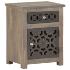 Mesita de noche de madera maciza de mango 40x30x50 cm