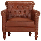 Sillón de cuero auténtico de cabra marrón
