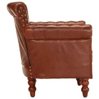 Sillón de cuero auténtico de cabra marrón