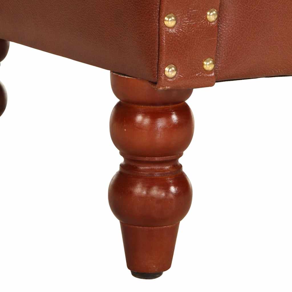 Sillón de cuero auténtico de cabra marrón