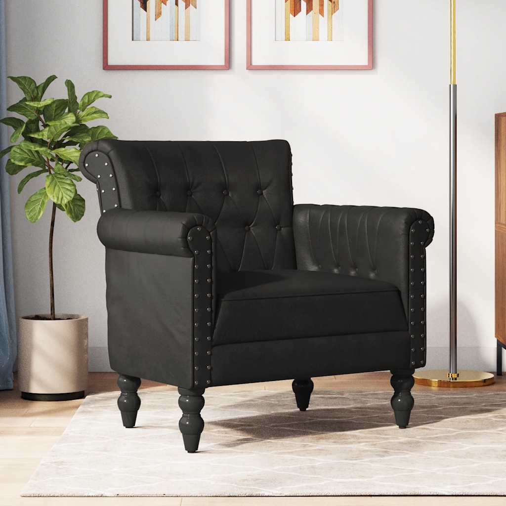 Sillón de cuero auténtico de cabra marrón