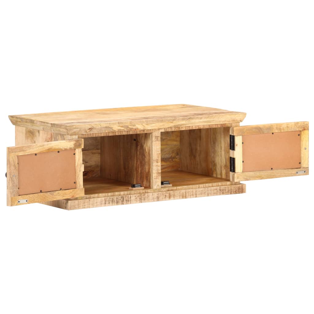 Mesa de centro madera maciza de mango caña natural 90x50x35 cm