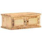 Mesa de centro madera maciza de mango caña natural 90x50x35 cm
