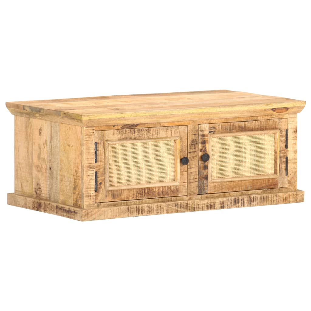 Mesa de centro madera maciza de mango caña natural 90x50x35 cm