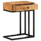 Mesa auxiliar forma de U madera maciza de acacia 45x30x61 cm