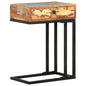 U-shaped side table made of reclaimed solid wood 45x30x61 cm