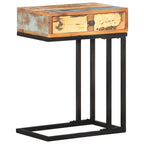 Mesa auxiliar forma de U madera maciza reciclada 45x30x61 cm