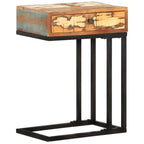 Mesa auxiliar forma de U madera maciza reciclada 45x30x61 cm