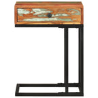 Mesa auxiliar forma de U madera maciza reciclada 45x30x61 cm