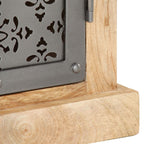 Aparador con puertas de acero madera mango macizo 60x35x75 cm