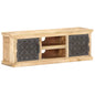 Mueble de TV puertas de acero madera maciza mango 120x30x40 cm