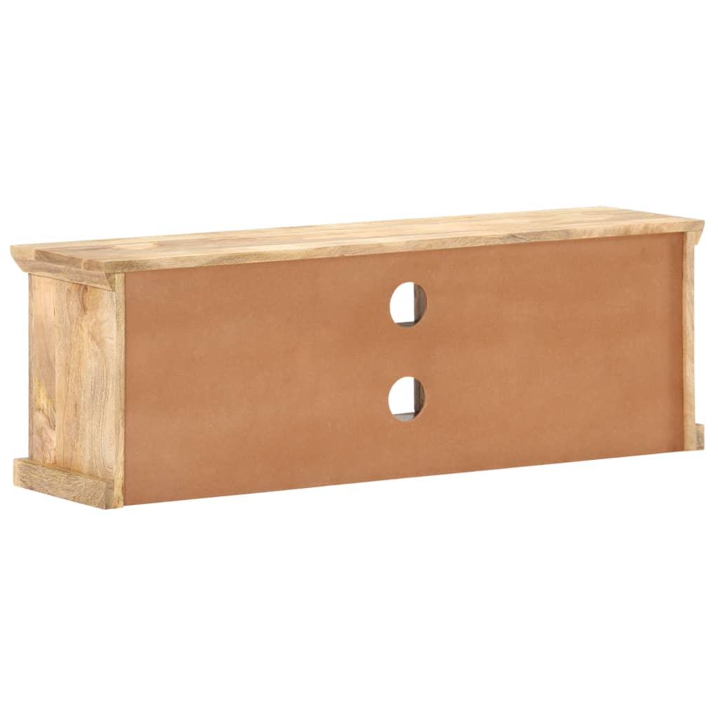 Mueble de TV puertas de acero madera maciza mango 120x30x40 cm