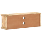 Mueble de TV puertas de acero madera maciza mango 120x30x40 cm
