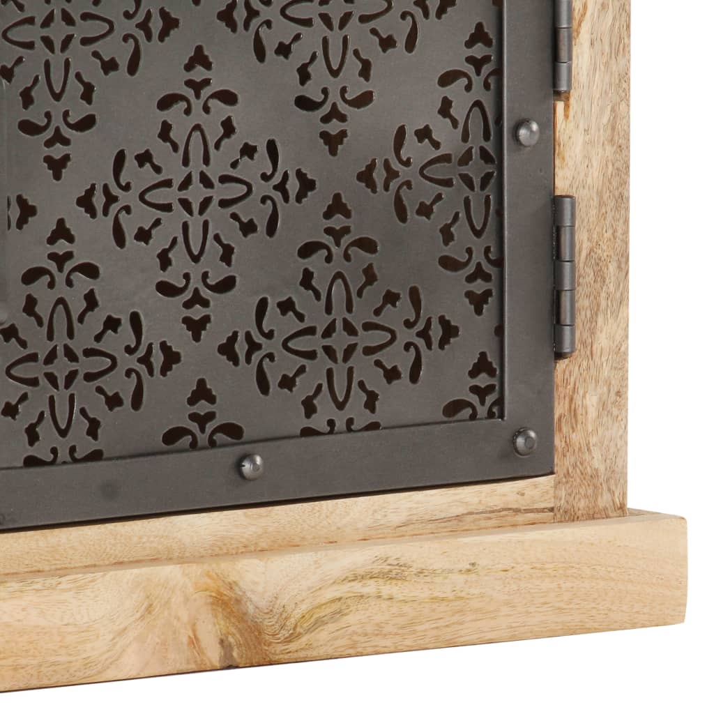 Mueble de TV puertas de acero madera maciza mango 120x30x40 cm