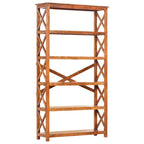 Estantería de madera maciza acacia acabado miel 100x30x180 cm