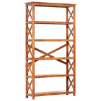 Estantería de madera maciza acacia acabado miel 100x30x180 cm