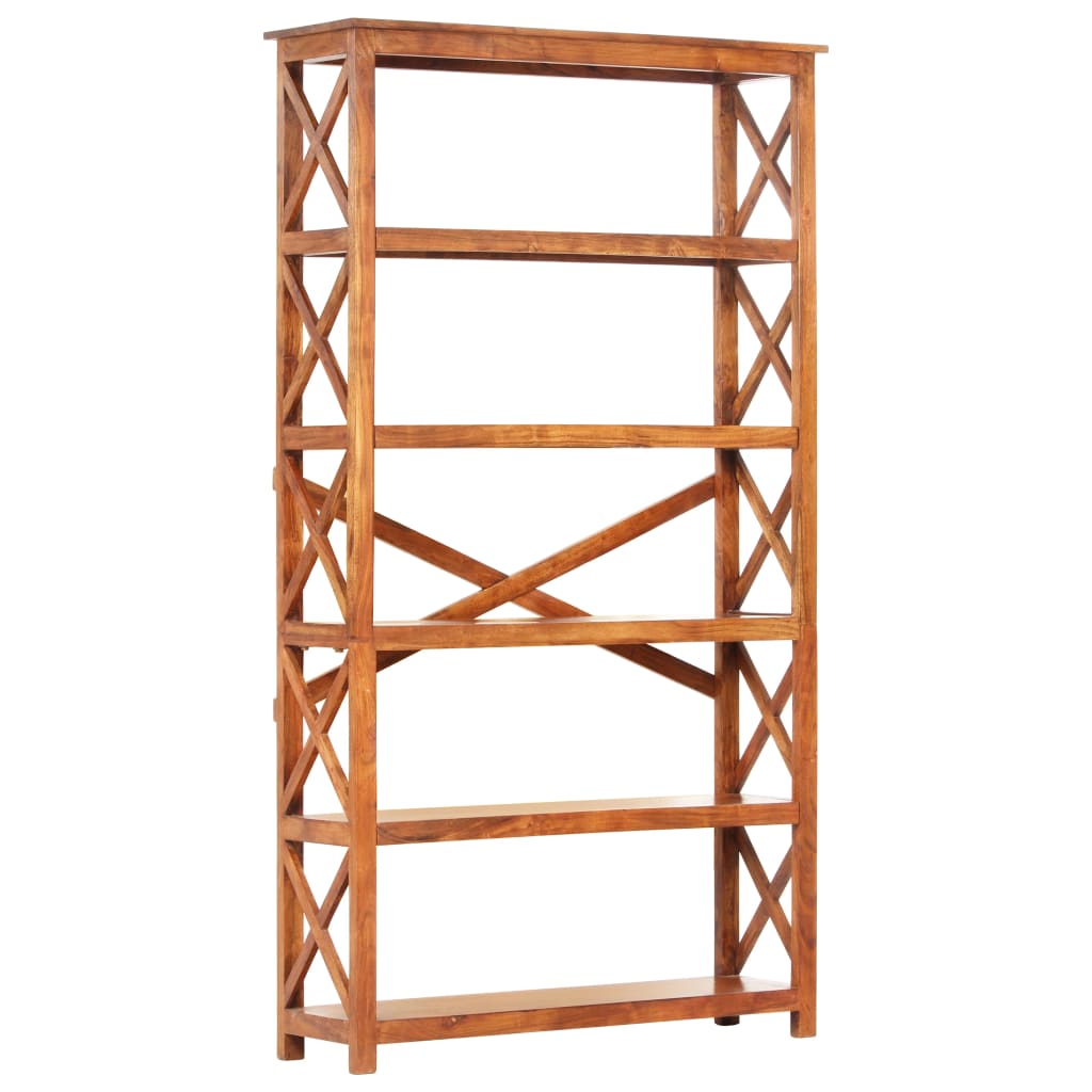 Estantería de madera maciza acacia acabado miel 100x30x180 cm