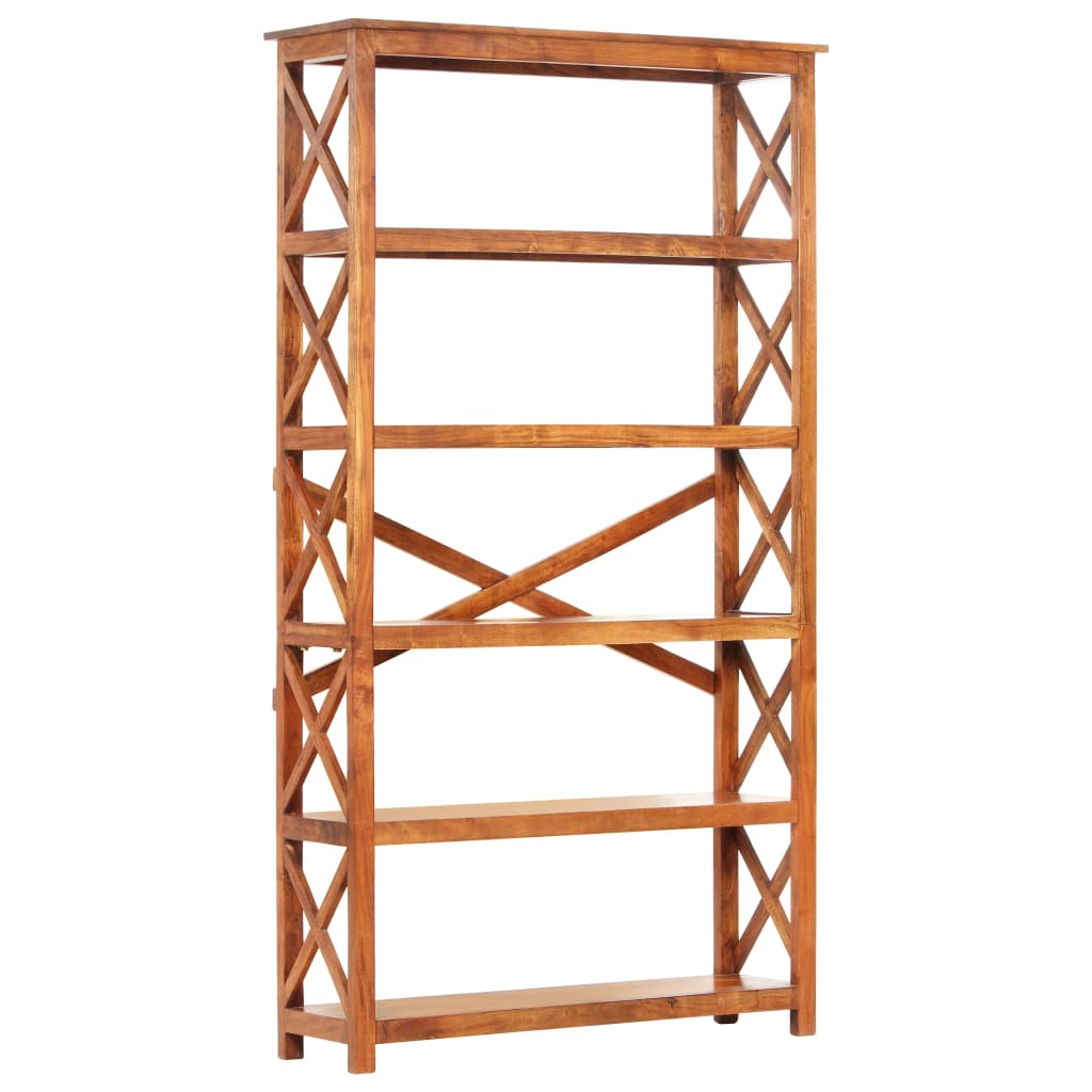 Estantería de madera maciza acacia acabado miel 100x30x180 cm
