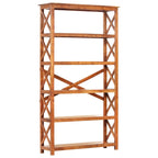 Estantería de madera maciza acacia acabado miel 100x30x180 cm
