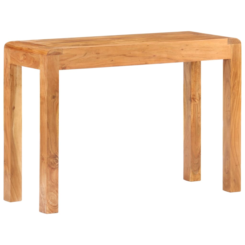 Mesa consola madera maciza de acacia acabado miel 110x40x76 cm