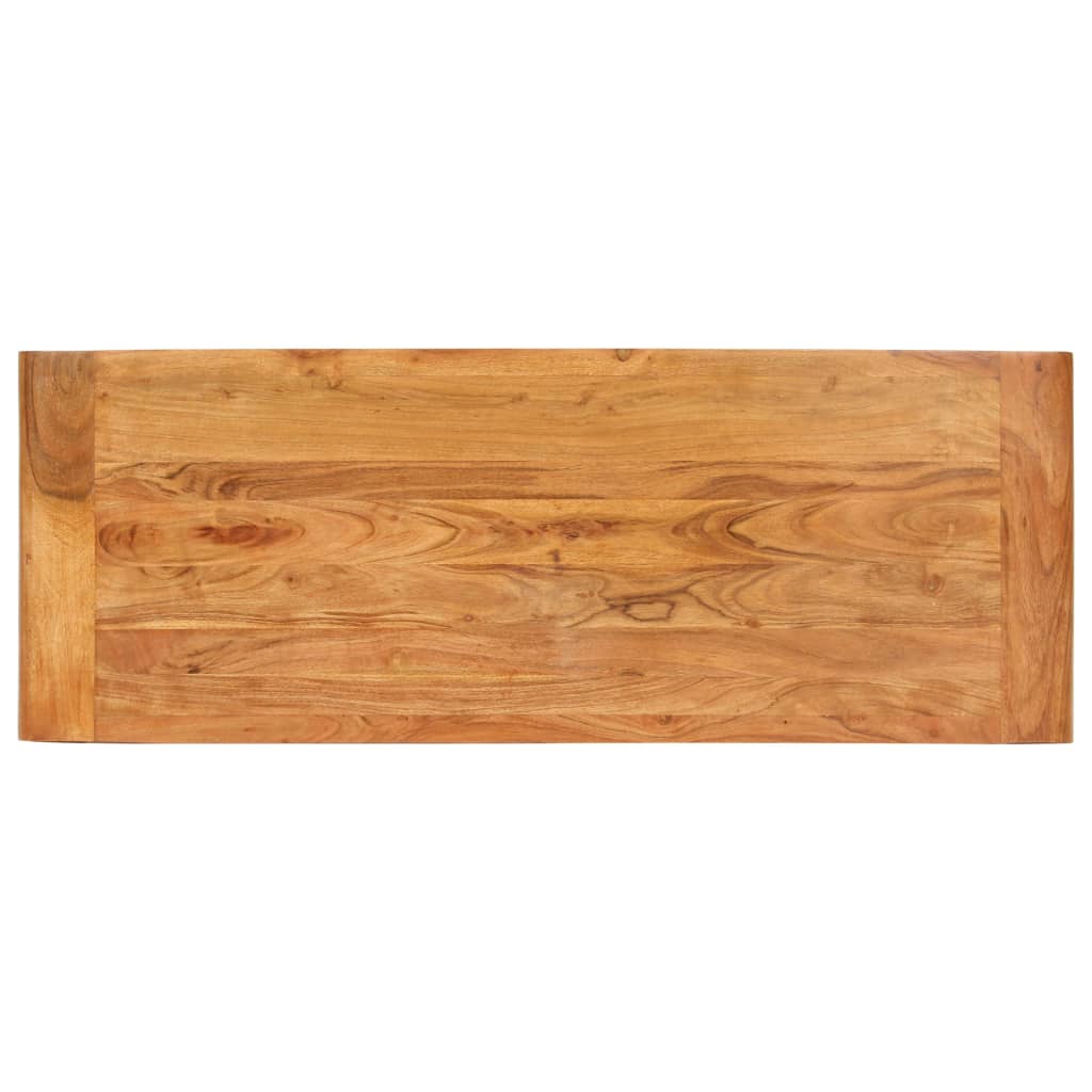 Mesa consola madera maciza de acacia acabado miel 110x40x76 cm