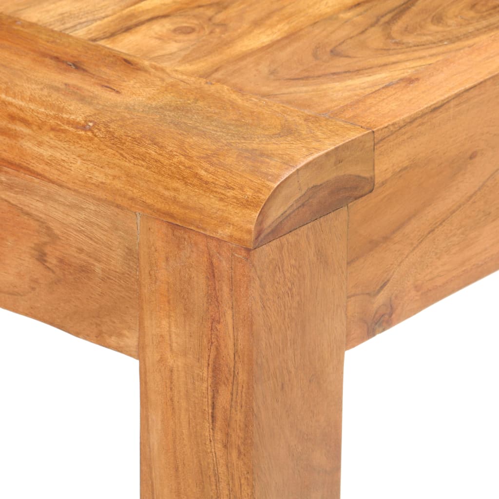 Mesa consola madera maciza de acacia acabado miel 110x40x76 cm