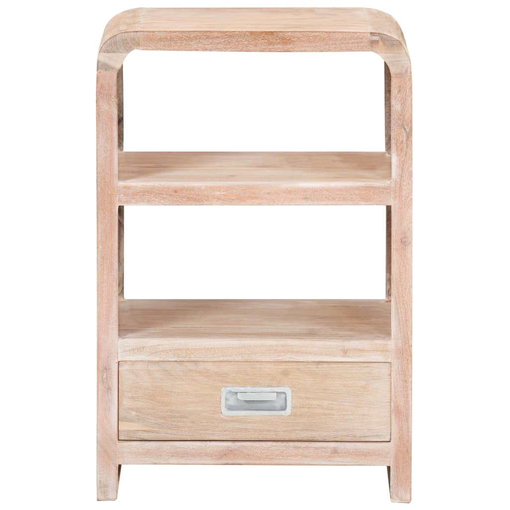 Mesita de noche de madera maciza de acacia 40x30x60 cm