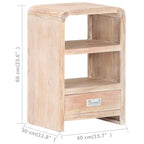 Mesita de noche de madera maciza de acacia 40x30x60 cm