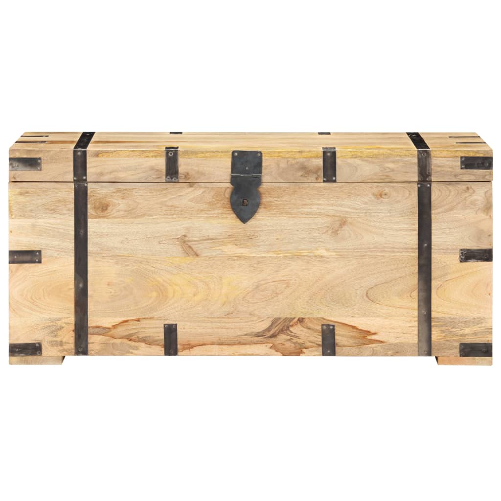 Baúl madera maciza de mango 90x40x40 cm