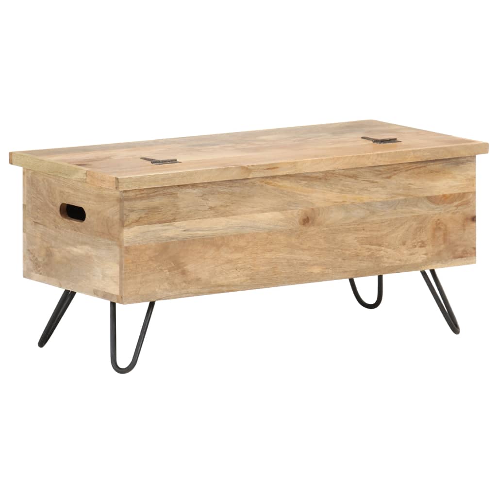Baúl madera maciza de mango 90x40x45 cm