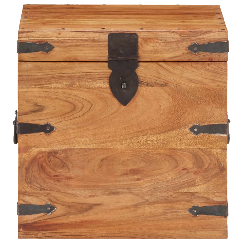 Baúl de madera maciza de acacia 40x40x40 cm