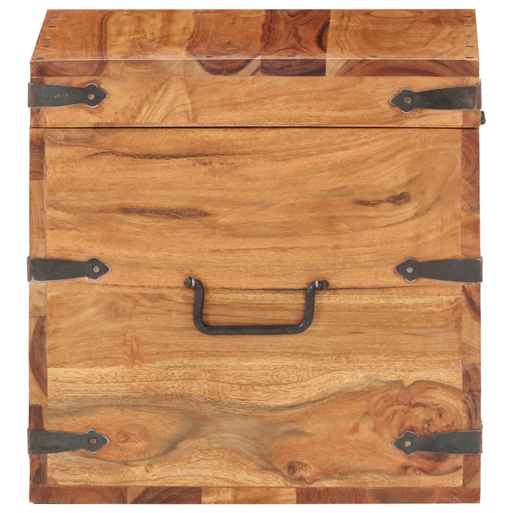Baúl de madera maciza de acacia 40x40x40 cm