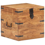 Baúl de madera maciza de acacia 40x40x40 cm