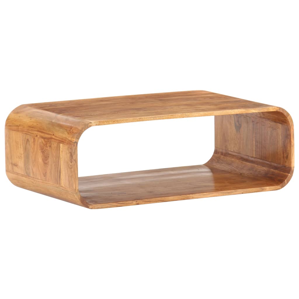 Mesa de centro de madera maciza de acacia 90x50x30 cm