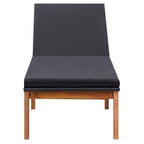 Tumbonas con mesa 2 uds ratán sintético y madera maciza acacia