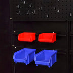 Armario de herramientas con baúl acero negro/rojo 90x40x180 cm
