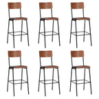 Taburetes de cocina 4 uds madera contrachapada y acero negro