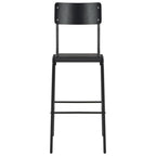 Taburetes de cocina 4 uds madera contrachapada y acero negro