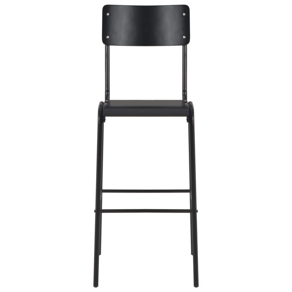 Taburetes de cocina 4 uds madera contrachapada y acero negro