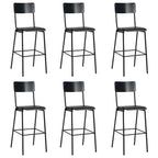 Taburetes de cocina 4 uds madera contrachapada y acero negro