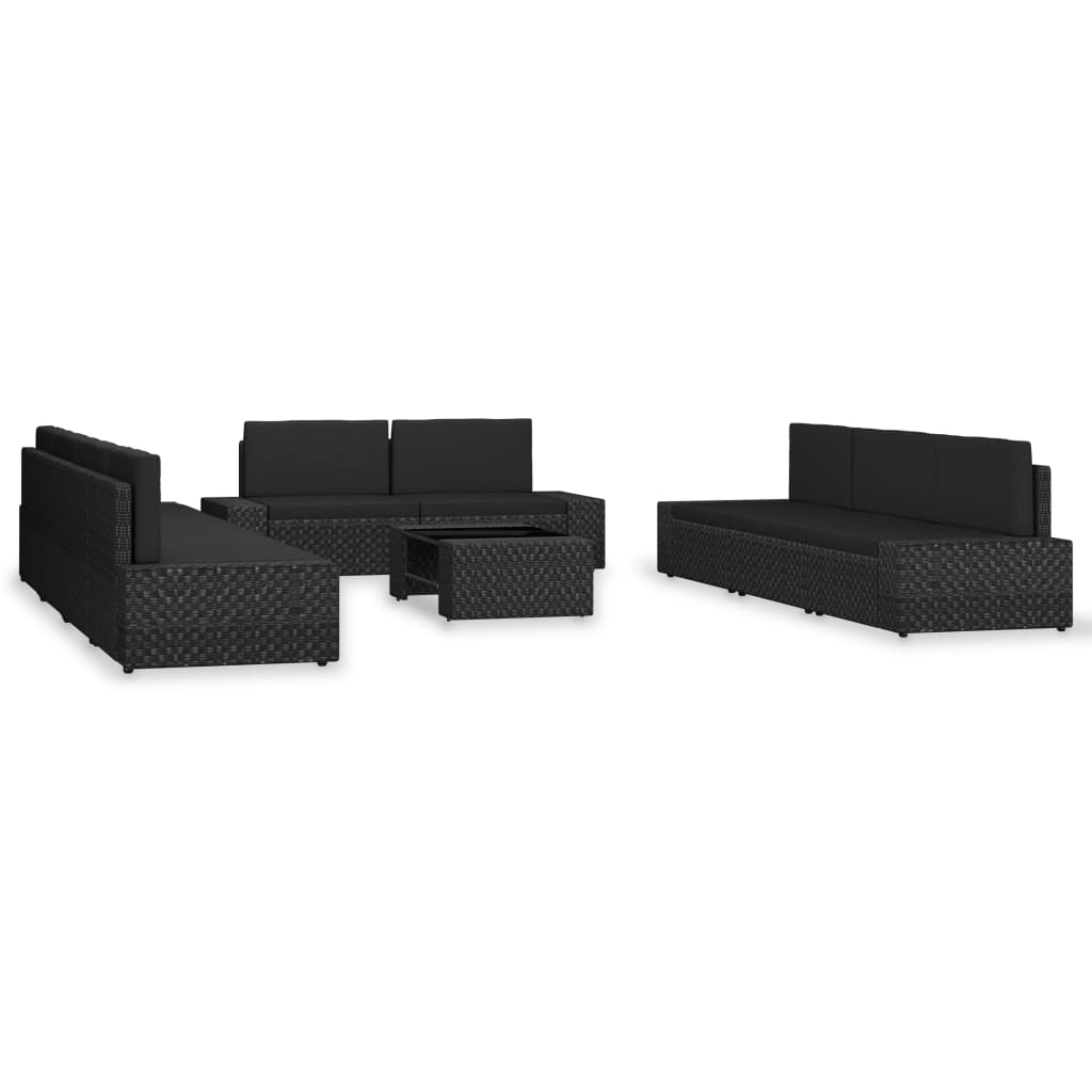 Conjunto de jardim 10 peças rotim sintético cinzento