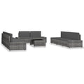 Juego de muebles de jardín 10 piezas ratán sintético gris